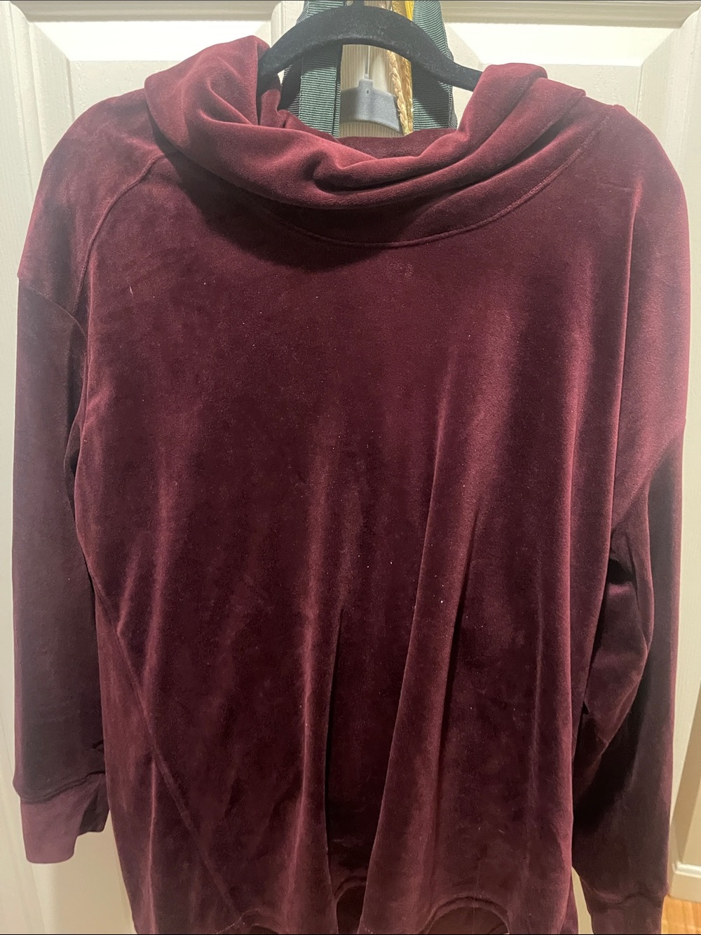 Jane and Delancey Velvet Cowl Neck Sweater - Burgundy